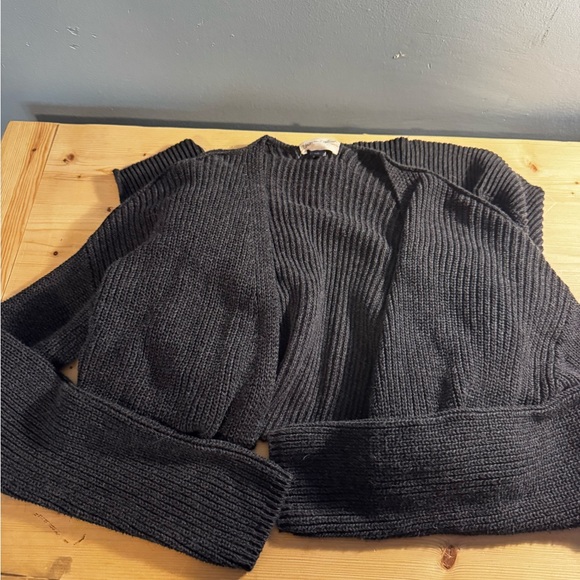 Universal Thread Black Ribbed Open-Front Cardigan - Picture 2 of 5